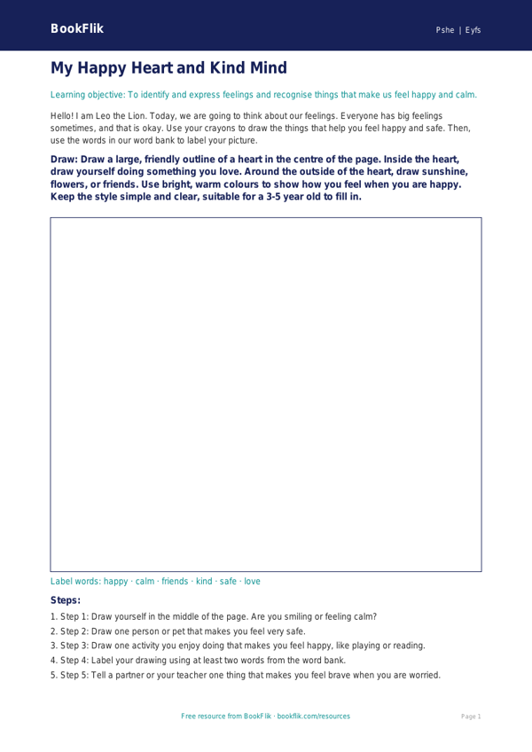 Free Mental Health Drawing Sheet | Foundation | HASS / Personal Development | BookFlik worksheet preview — Pshe Mental Health
