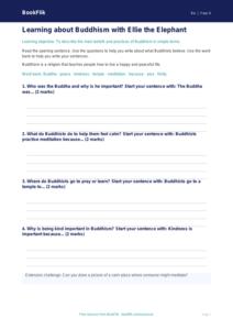 Free Buddhism Writing Frame | Year 4 | Religious Education | BookFlik