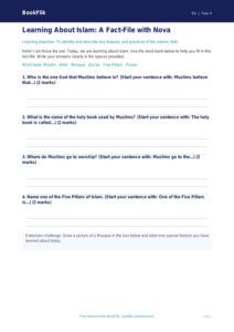 Islam Template for Year 4 Students | Religious Education | BookFlik