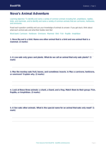 Free Animals Including Humans Worksheet | Year 1 | Science | BookFlik