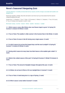 Free Seasonal Changes Quiz | Year 1 | Science | BookFlik