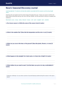 Free Seasonal Changes Template | Year 1 | Science | BookFlik