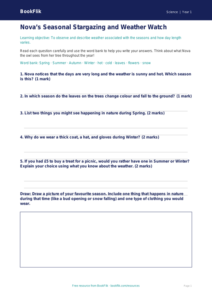 Free Seasonal Changes Worksheet | Year 1 | Science | BookFlik