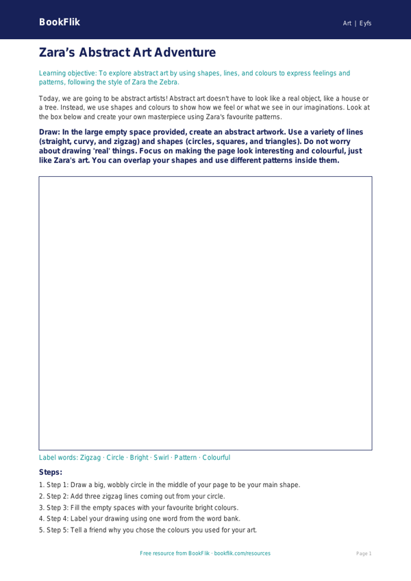 Free Abstract Art Drawing Sheet | Nursery / LKG | Art | BookFlik worksheet preview — Art Abstract Art