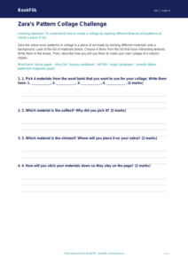 Free Collage Activity Sheet | Class 4 | Art | BookFlik
