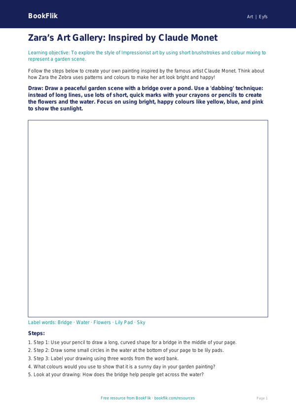 Free Famous Artists Drawing Sheet | Nursery / LKG | Art | BookFlik worksheet preview — Art Famous Artists