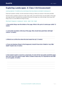 Free Landscapes Assessment | Class 4 | Art | BookFlik