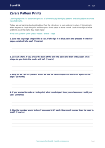 Free Printmaking Worksheet | Nursery / LKG | Art | BookFlik