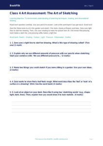 Free Sketching Assessment | Class 4 | Art | BookFlik