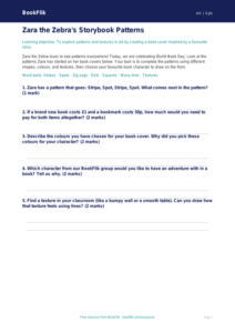 Free World Book Day Art Activity Sheet | Nursery / LKG | Art | BookFlik