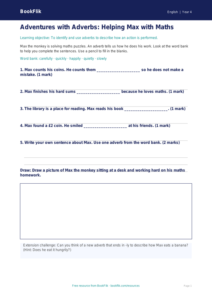 Free Adverbs Worksheet | Class 4 | English | BookFlik