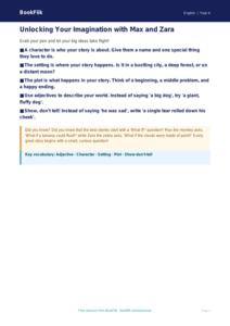 Creative Writing Poster for Class 4 | CBSE English Worksheet | BookFlik