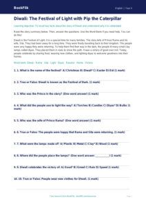 Free Diwali Story Quiz | Class 4 | English | BookFlik