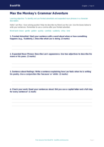 Free Grammar Template | Class 4 | English | BookFlik