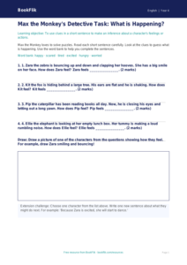 Free Inference Activity Sheet | Class 4 | English | BookFlik