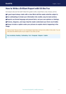 Free Report Writing Poster | Class 4 | English | BookFlik