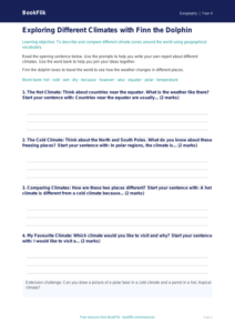 Free Climate Writing Frame | Class 4 | Geography | BookFlik