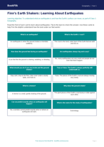 Free Earthquakes Flashcards | Class 1 | Geography | BookFlik
