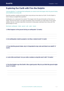 Free Earthquakes Worksheet | Class 1 | Geography | BookFlik