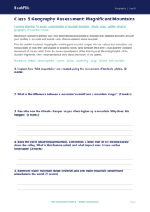 Free Mountains Assessment | Class 5 | Geography | BookFlik