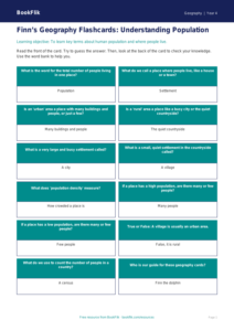 Free Population Flashcards | Class 4 | Geography | BookFlik