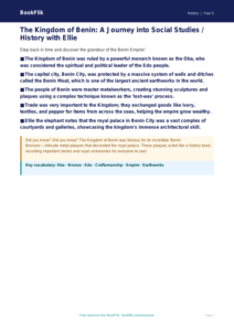 Free Benin Kingdom Poster | Class 5 | Social Studies / History | BookFlik