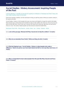 Free Black History Assessment | Class 1 | Social Studies / History | BookFlik