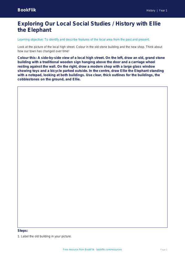 Free Local History Colouring Page | Class 1 | Social Studies / History | BookFlik worksheet preview — History Local History