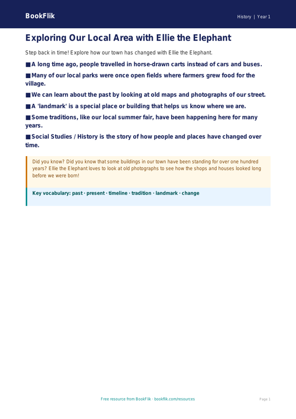 Free Local History Poster | Class 1 | Social Studies / History | BookFlik worksheet preview — History Local History