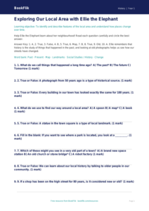 Free Local History Quiz | Class 1 | Social Studies / History | BookFlik