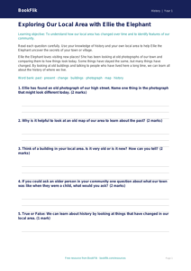 Free Local History Worksheet | Class 1 | Social Studies / History | BookFlik