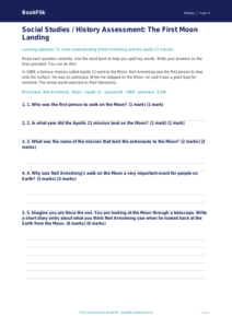 Free Neil Armstrong Assessment | Class 4 | Social Studies / History | BookFlik