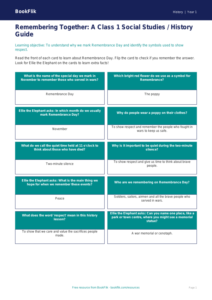 Remembrance Day Flashcards for Class 1 | CBSE Social Studies | BookFlik