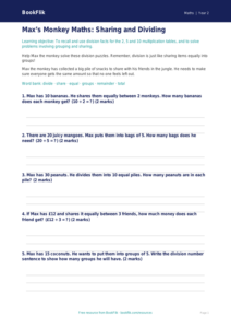 Free Division Worksheet | Class 2 | Maths | BookFlik