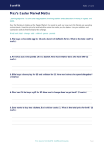 Free Easter Maths Activity Sheet | Class 1 | Maths | BookFlik