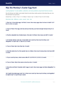 Easter Maths Quiz for Class 1 | CBSE Maths Worksheet | BookFlik