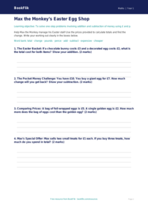 Free Easter Maths Template | Class 1 | Maths | BookFlik