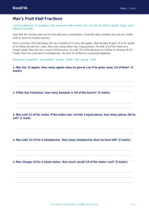 Free Fractions Track Sheet | Class 2 | Maths | BookFlik