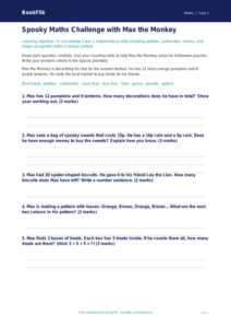 Halloween Maths Worksheet for Class 1 | CBSE Maths Practice | BookFlik