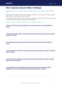 Halloween Maths Worksheet for Class 2 | CBSE Maths Practice