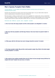 Halloween Maths Track Sheet for Class 2 | CBSE Maths Worksheet