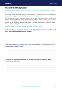 Free Long Multiplication Track Sheet | Class 5 | Maths | BookFlik
