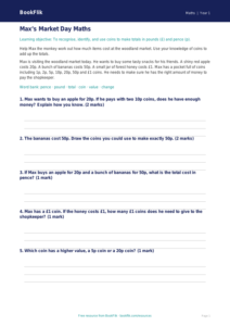 Free Money Track Sheet | Class 1 | Maths | BookFlik