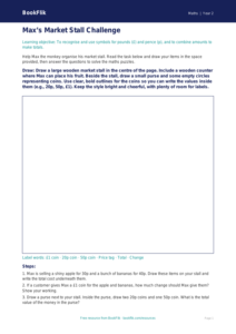 Free Money Drawing Sheet | Class 2 | Maths | BookFlik