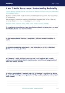 Free Probability Assessment | Class 5 | Maths | BookFlik