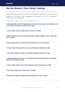 Time Quiz for Class 1 Maths | CBSE NCERT Practice | BookFlik