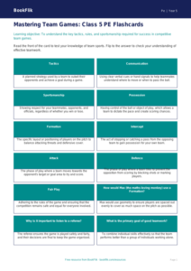 Team Games Flashcards for Class 5 | CBSE PE Resources | BookFlik