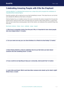 Free Black History Month Worksheet | Nursery / LKG | Life Skills | BookFlik