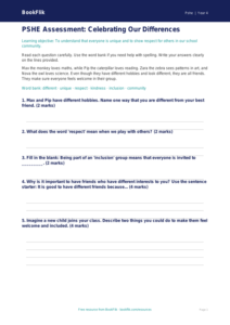 Free Diversity And Inclusion Assessment | Class 4 | Life Skills | BookFlik