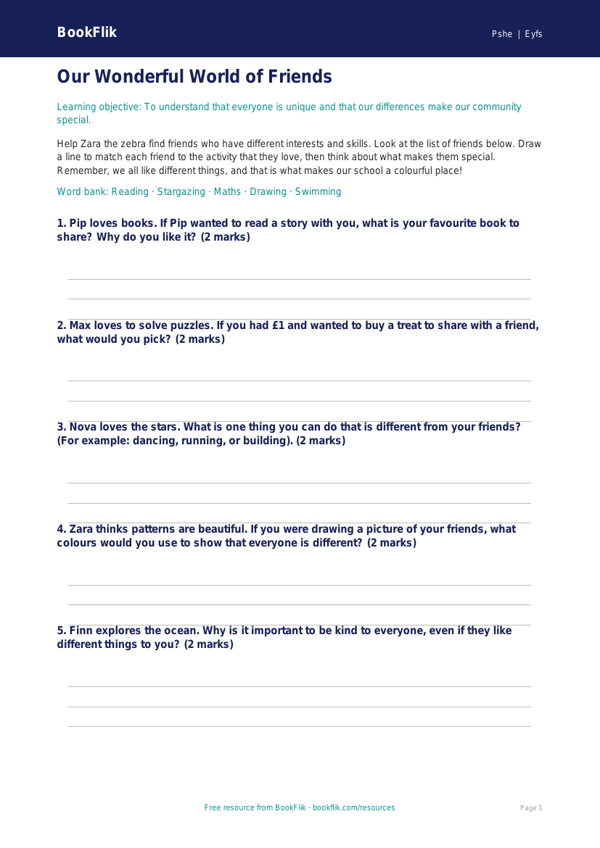 Free Diversity And Inclusion Activity Sheet | Nursery / LKG | Life Skills | BookFlik worksheet preview — Pshe Diversity And Inclusion